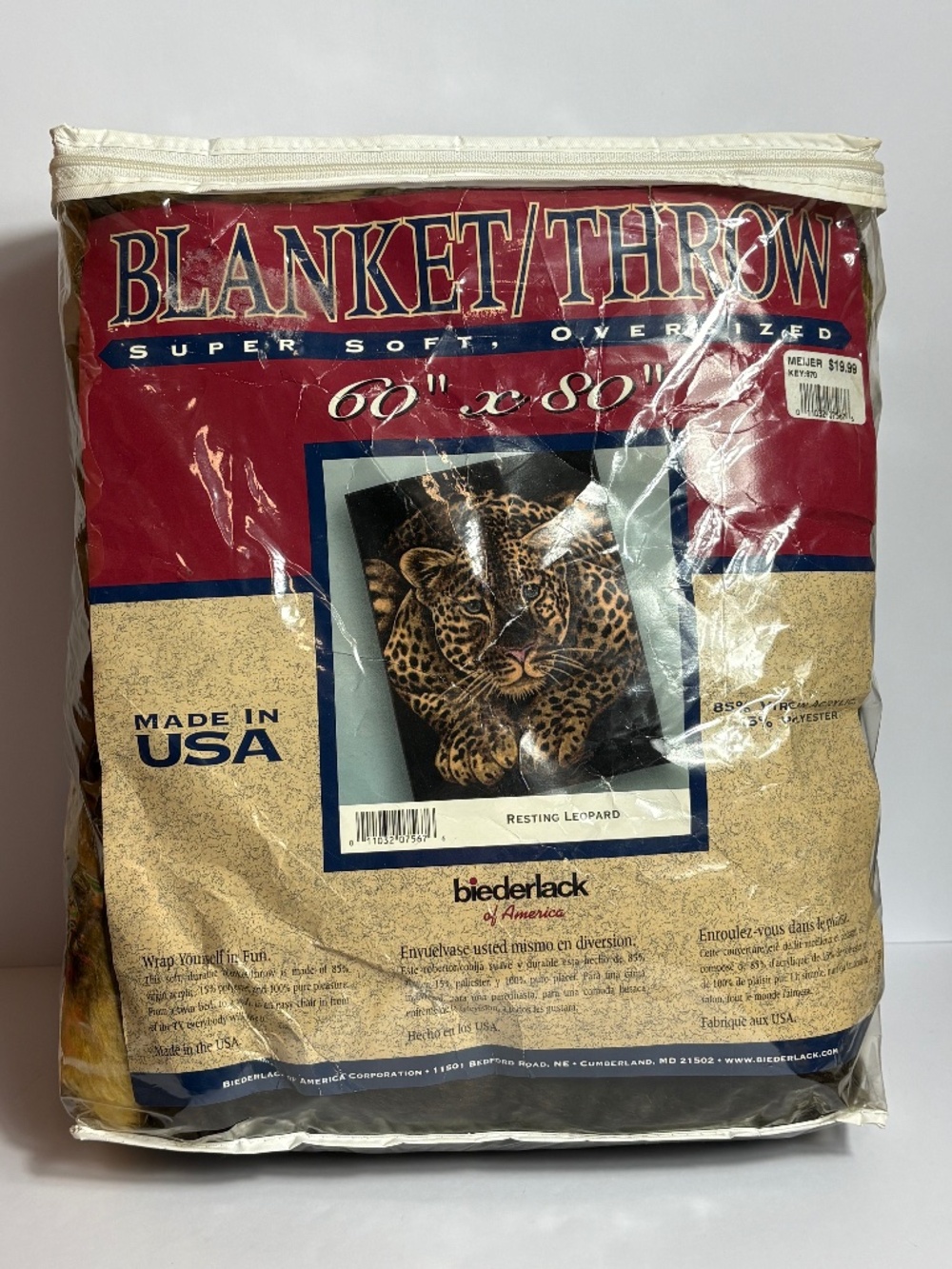 Biederlack Resting Leopard Blanket 60" X 80" Super Soft Oversized Cat Kitty